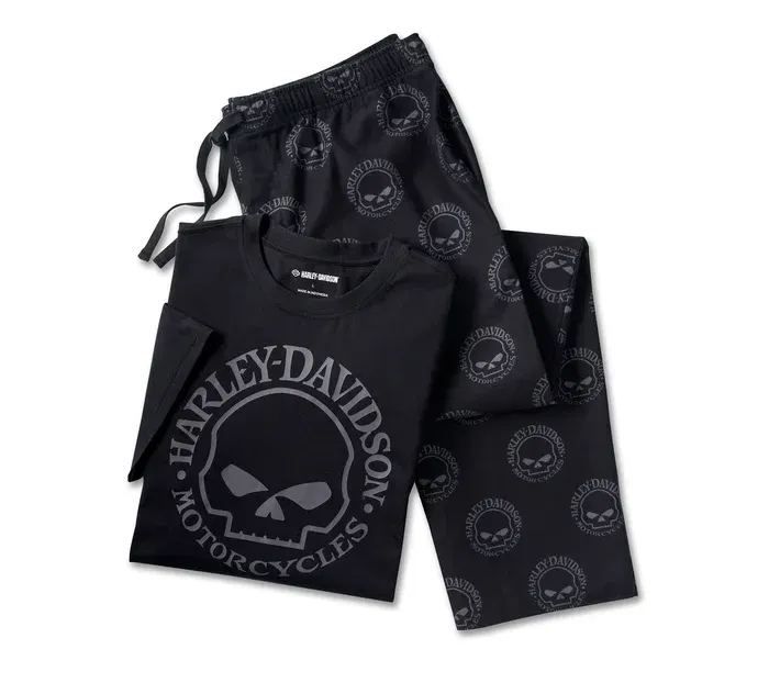 Willie G Skull Kurzarm-Pyjama-Set