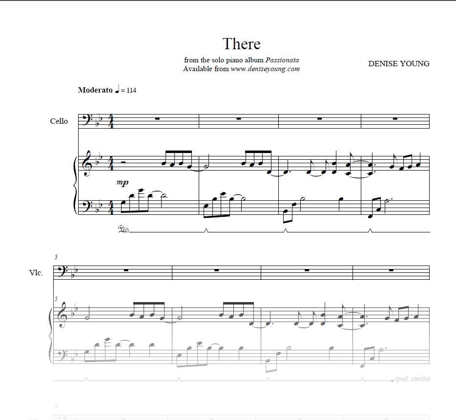 "There" Sheet Music for Piano and Cello
