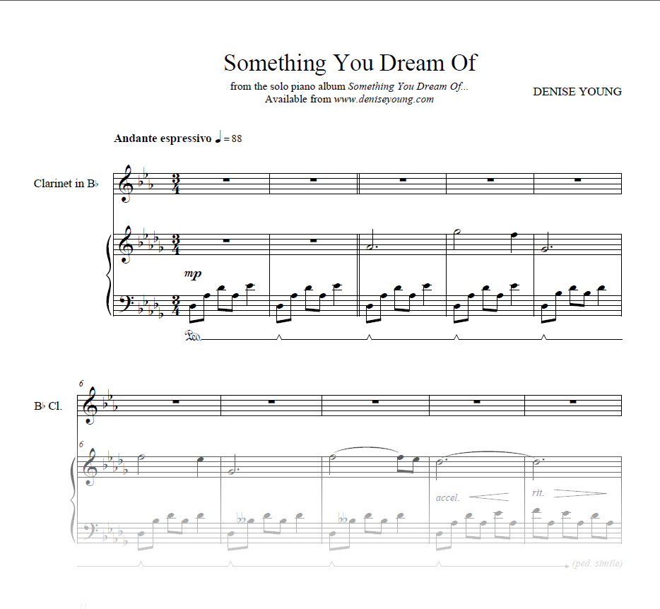 "Something You Dream Of..." Sheet Music for Piano and Clarinet