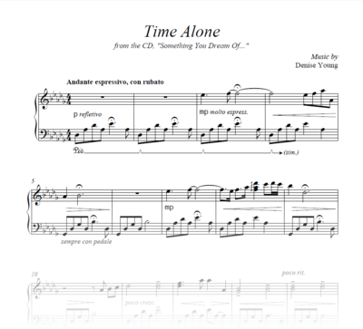 "Time Alone" Sheet Music for Piano