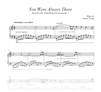 "You Were Always There" Sheet Music for Piano and Cello