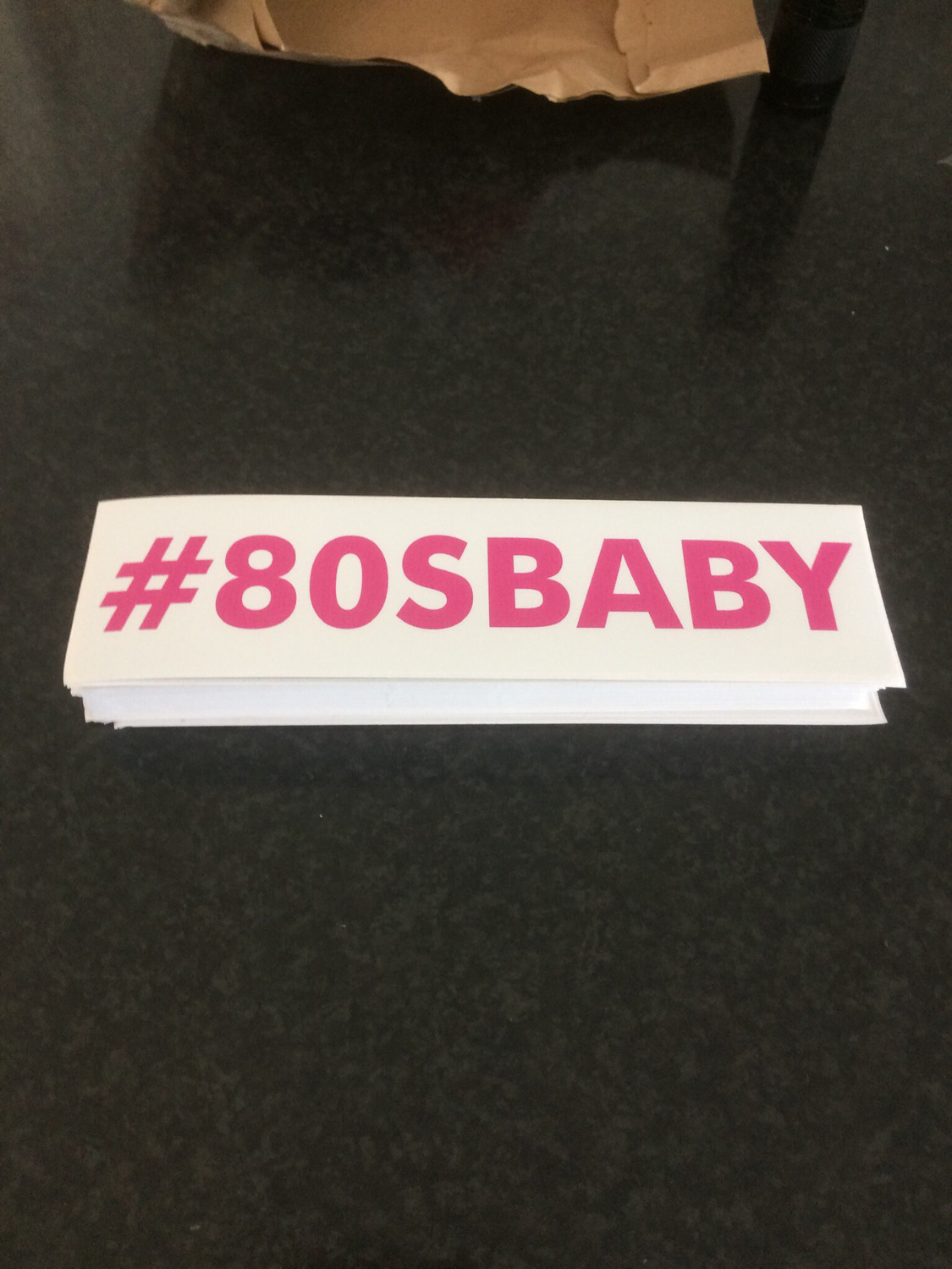 #80SBABY Bumper Stickers In Pink Colour 