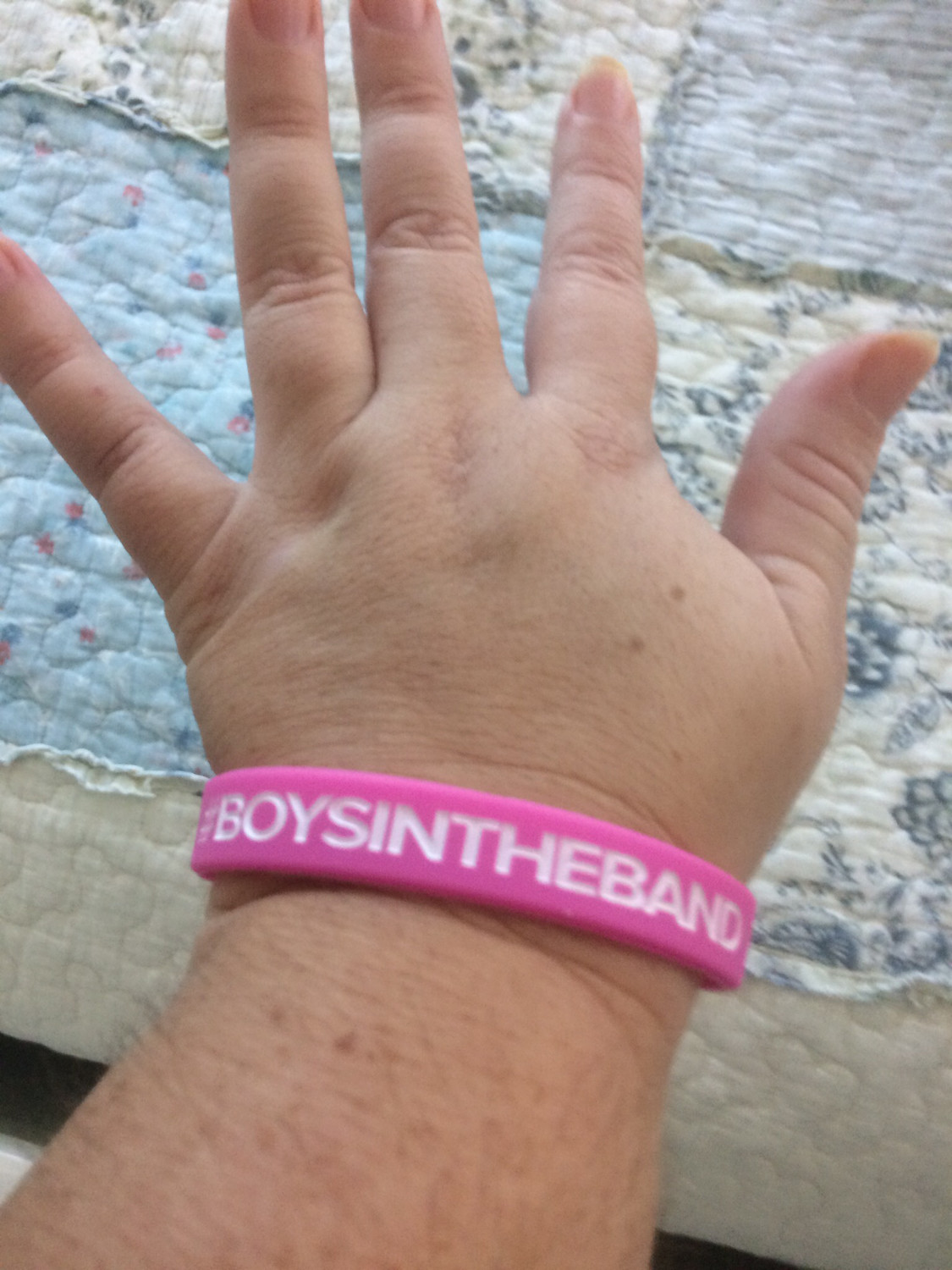 Glow In The Dark #BOYSINTHEBAND Wristbands In Pink Colour