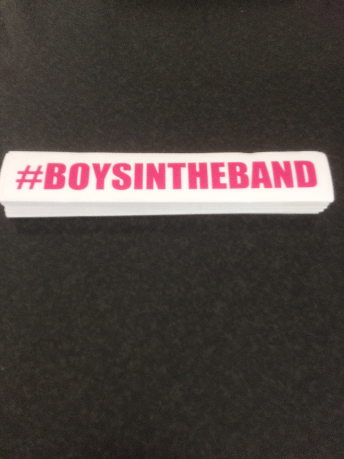 #BOYSINTHEBAND Bumper Stickers In Pink Colour