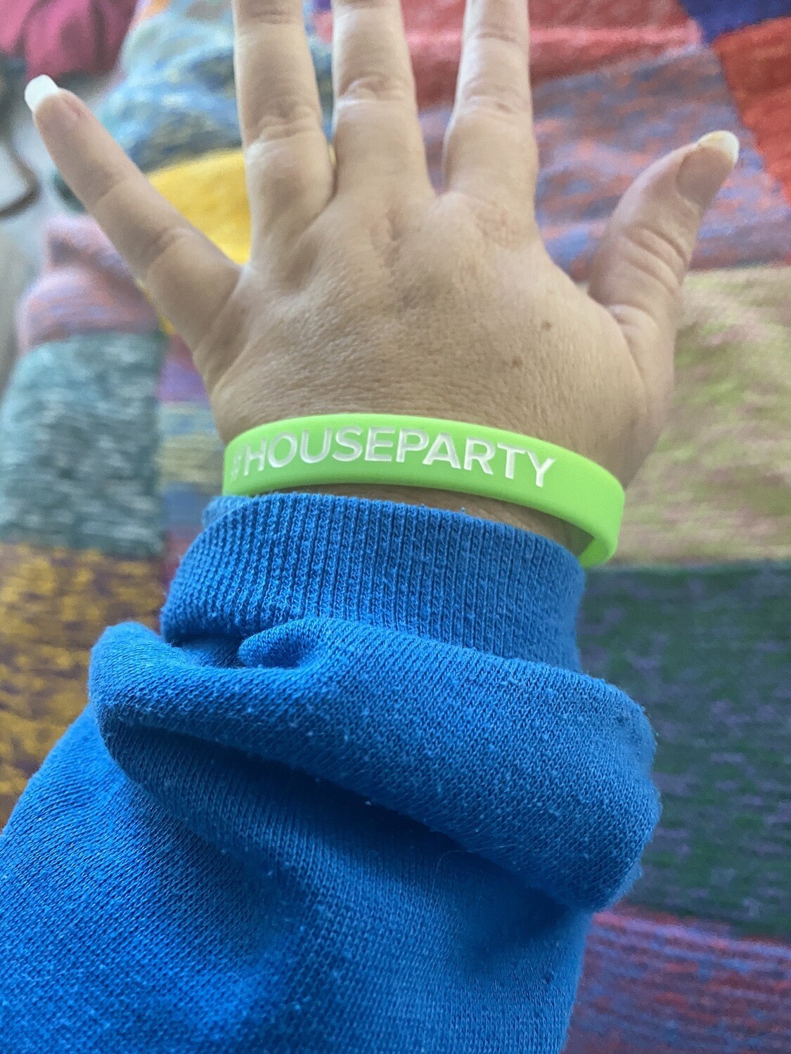 Glow In The Dark #HOUSEPARTY Wristbands Green Colour