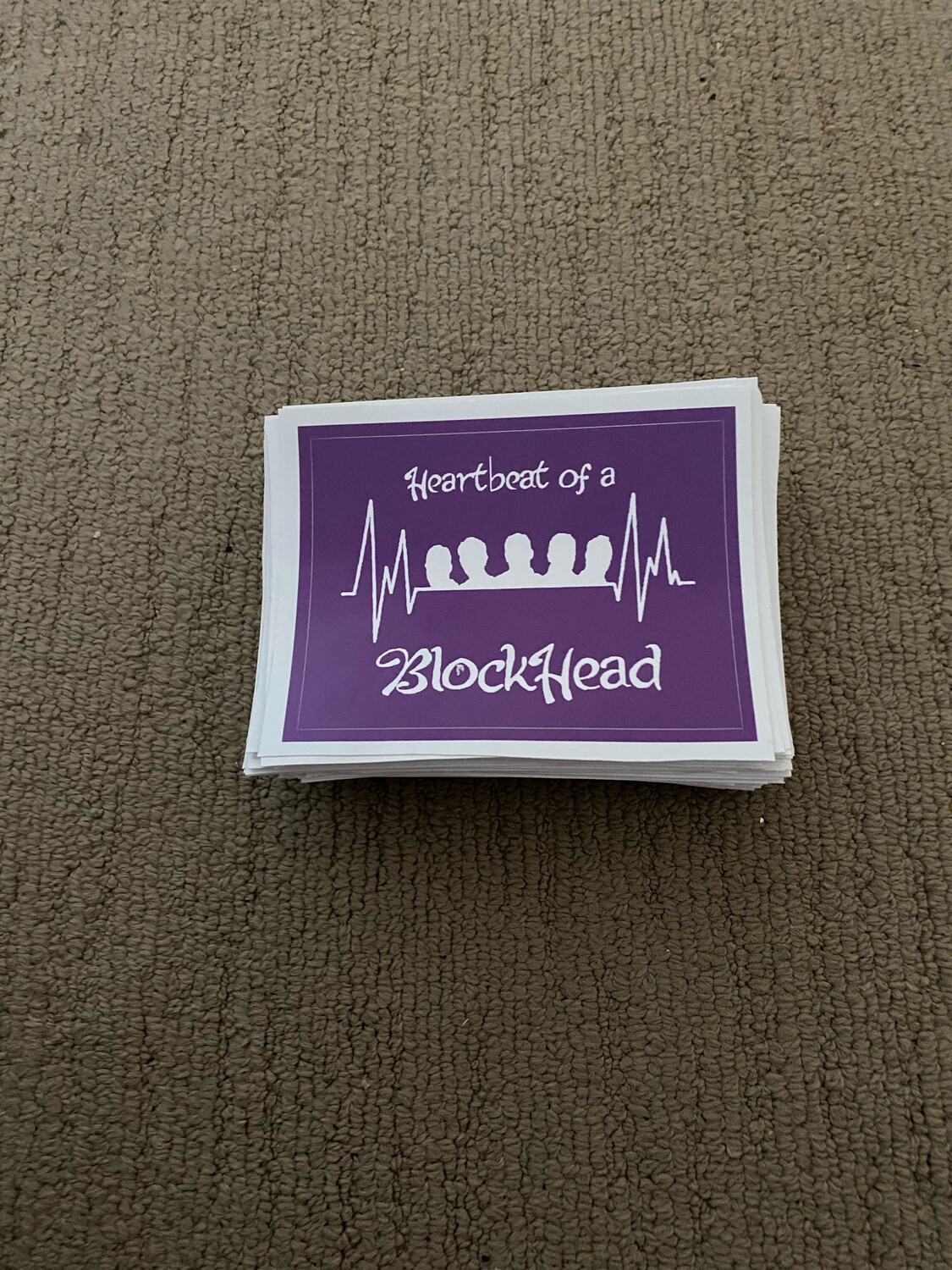  Heartbeat Of A Blockhead Bumper Stickers (Purple Colour &amp; White Text)