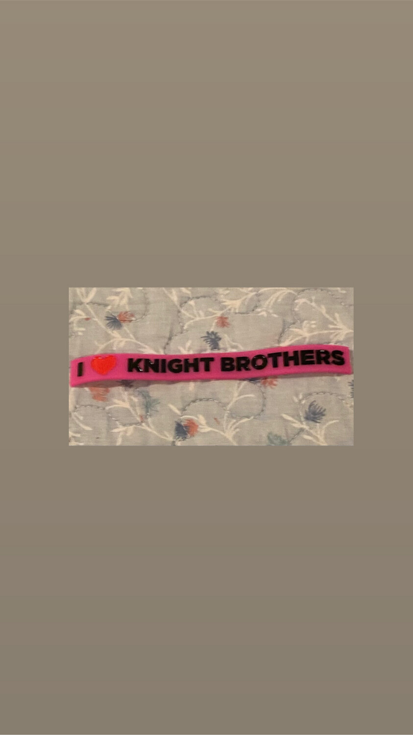 I ❤️ KNIGHT BROTHERS Wristbands Pink Colour 