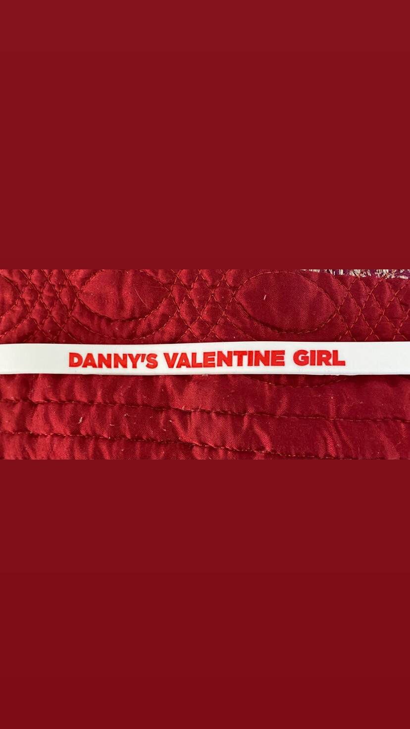 DANNY&#39;S VALENTINE GIRL Wristbands White Colour &amp; Red Text