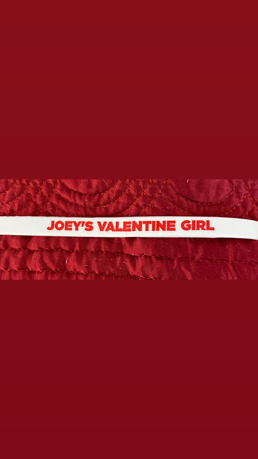 JOEY&#39;S VALENTINE GIRL Wristbands White Colour &amp; Red Text