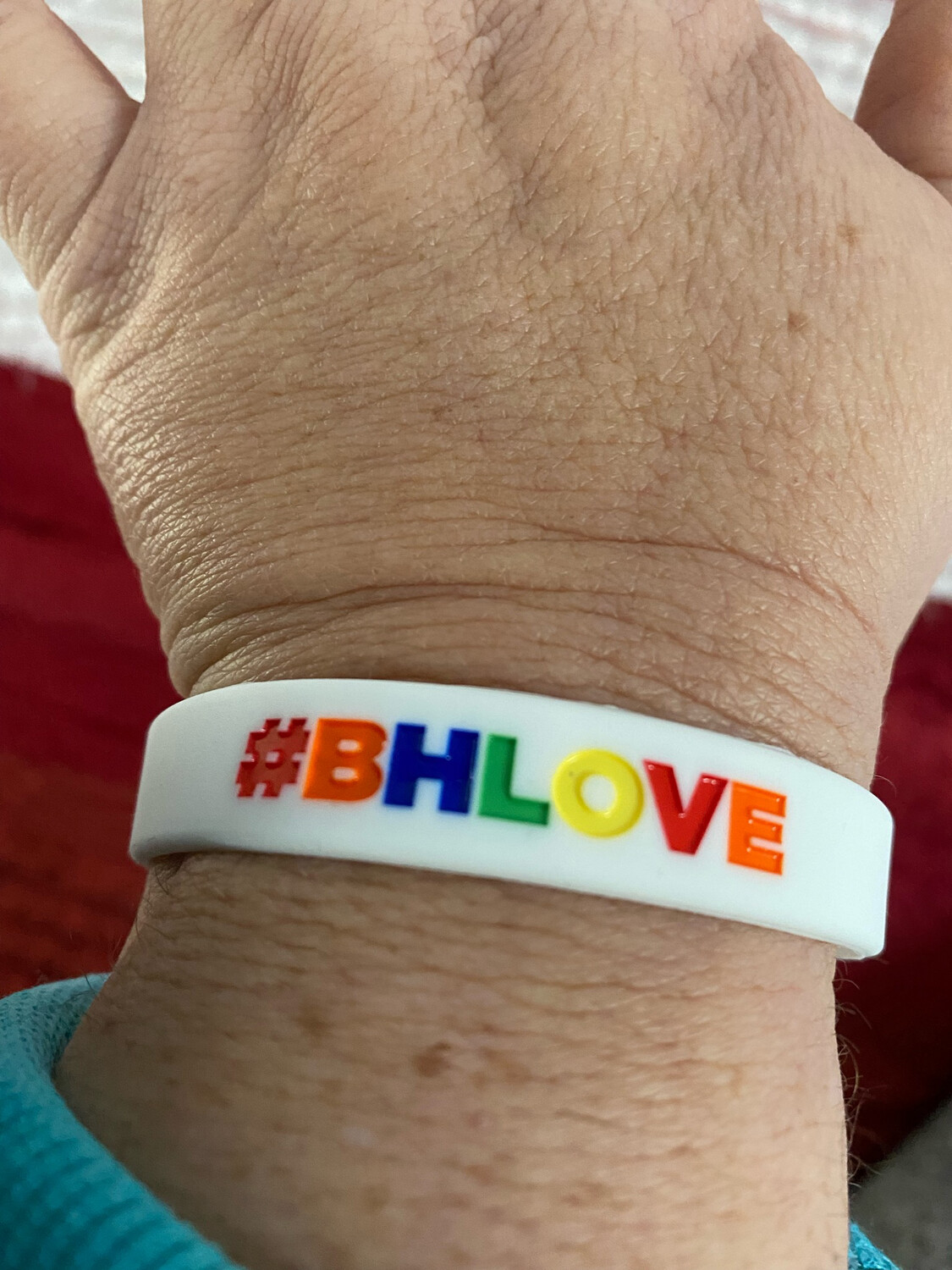 #BHLOVE Wristbands White Colour &amp; Red,Orange,Blue,Green &amp; Yellow Text