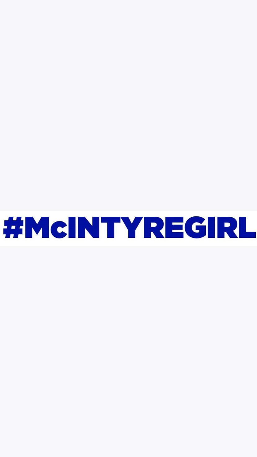 PRE-ORDER #McINTYREGIRL Bumper Stickers Blue Text Colour