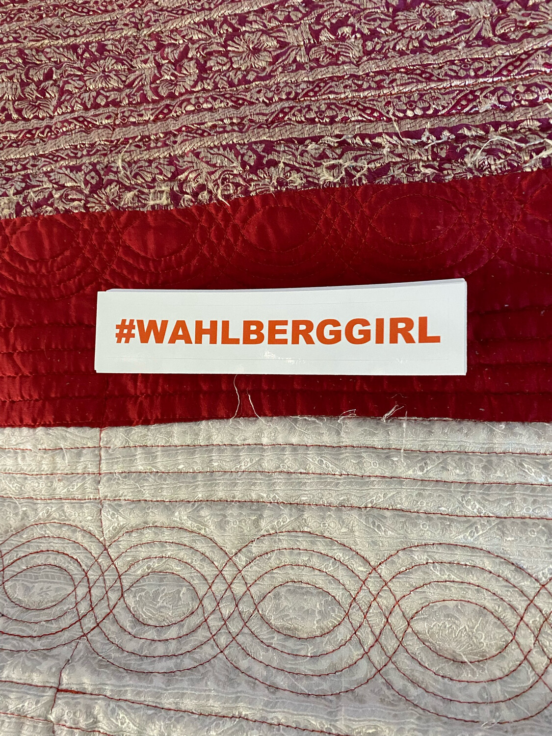  #WAHLBERGGIRL Bumper Stickers Orange Text Colour
