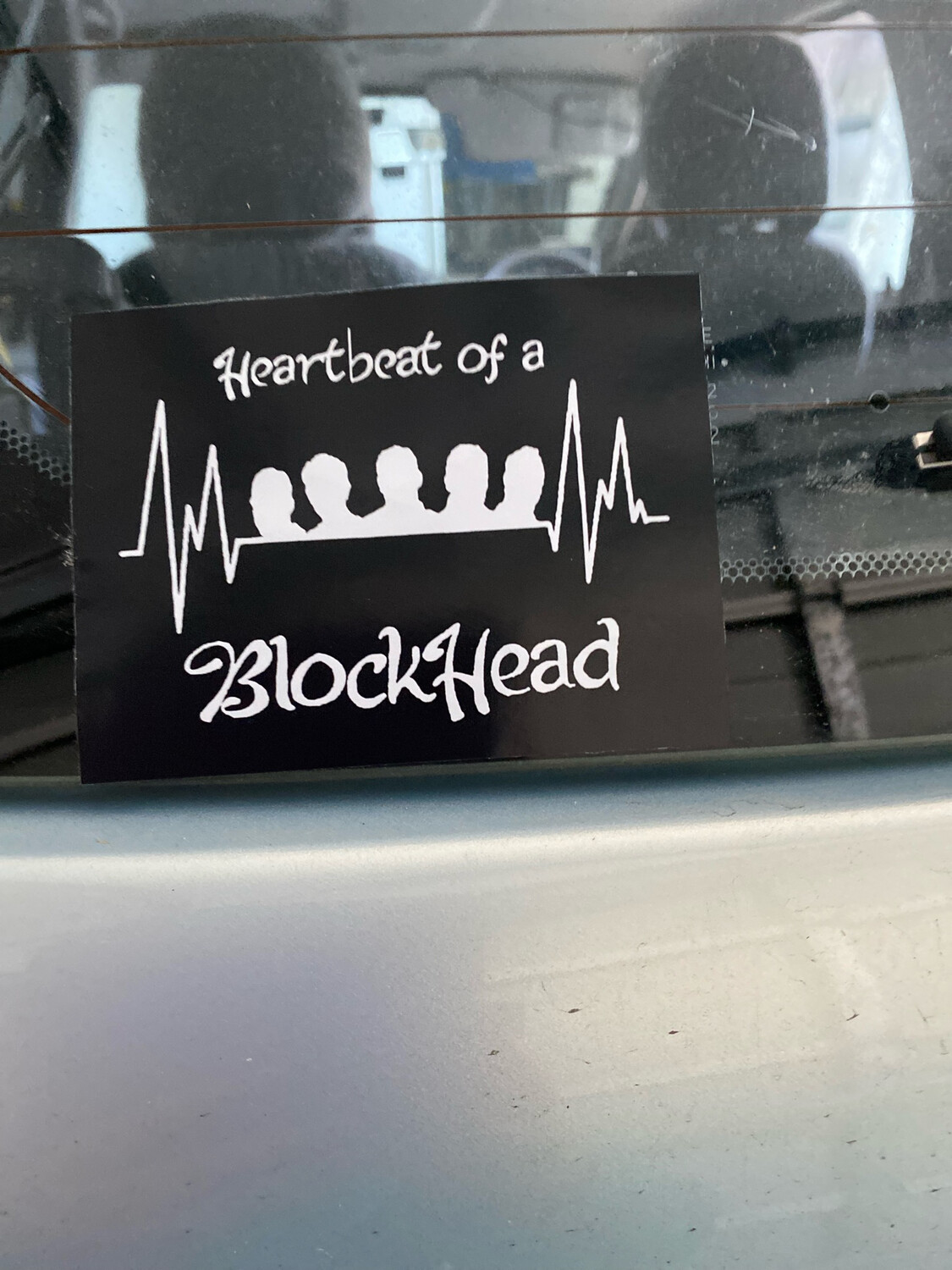 Heartbeat Of A Blockhead Bumper Stickers (Black Colour &amp; White Text)