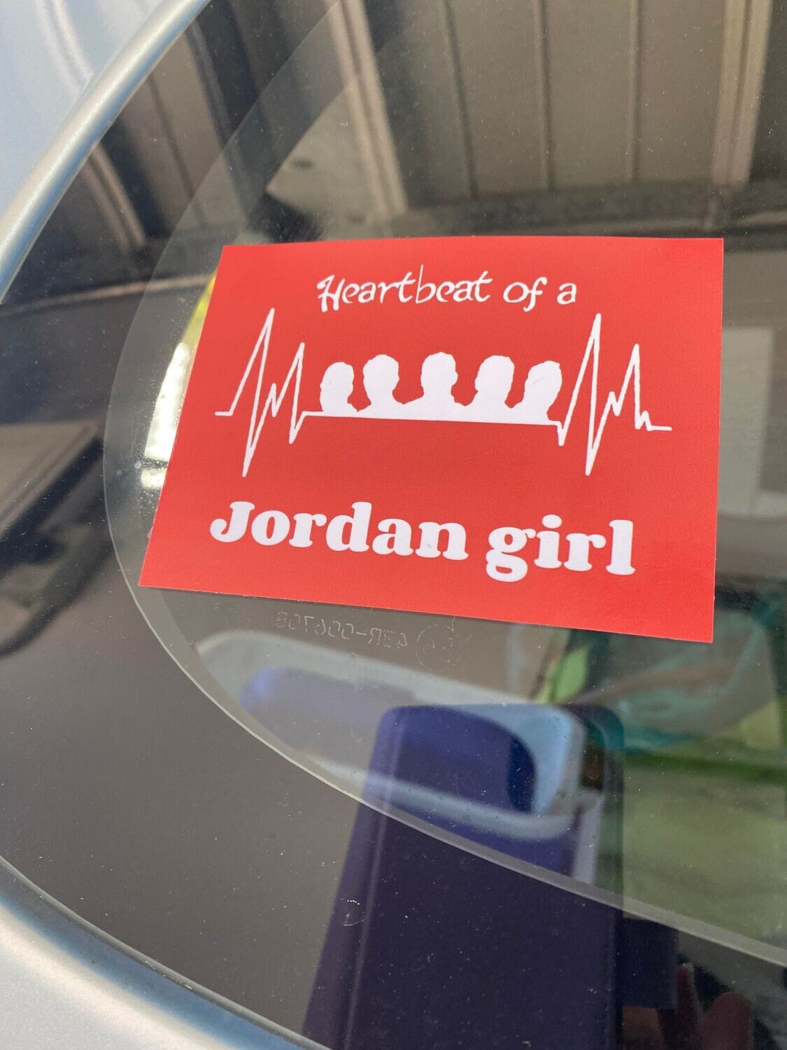  Heartbeat of a Jordan girl Bumper Stickers Red Colour &amp; White Text