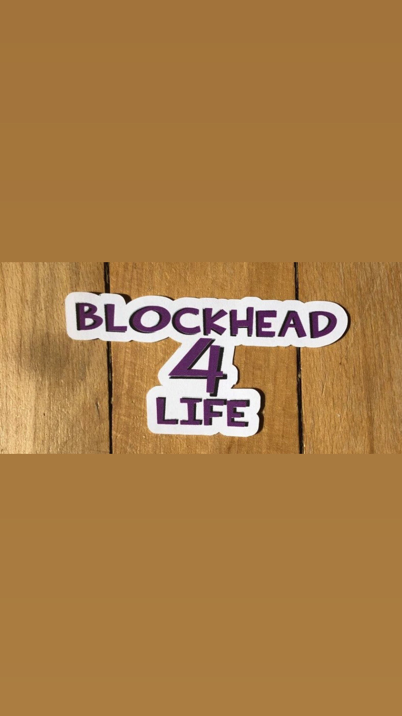 Pre-Order BLOCKHEAD4LIFE Bumper Stickers Purple Colour 