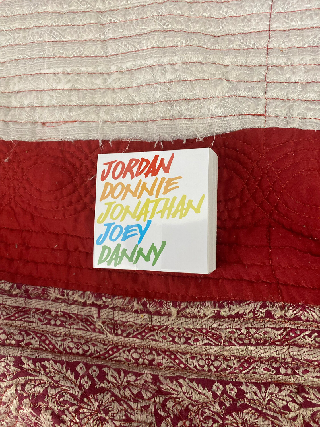 Jordan Donnie Joey Danny Jonathan Bumper Sticker