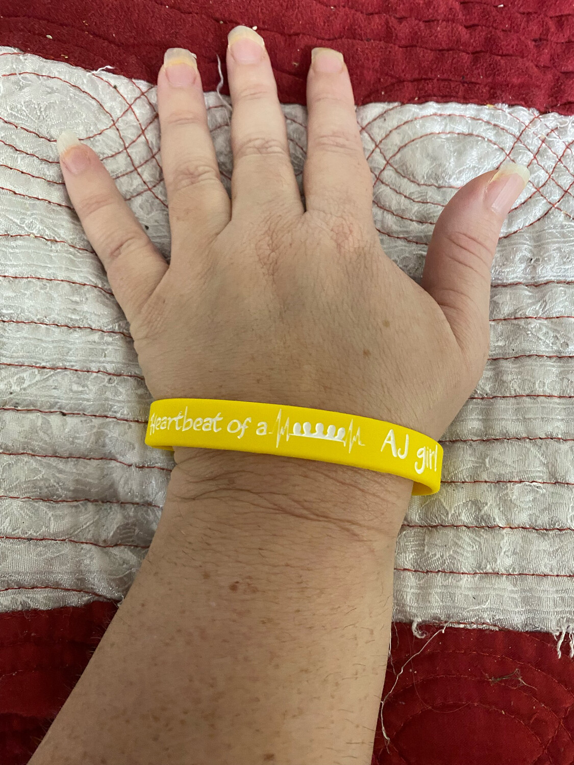 Heartbeat of a AJ girl Wristbands