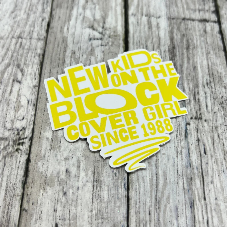PRE-ORDER New Kids Cover Girl Since 1988 Bumper Stickers Yellow Colour