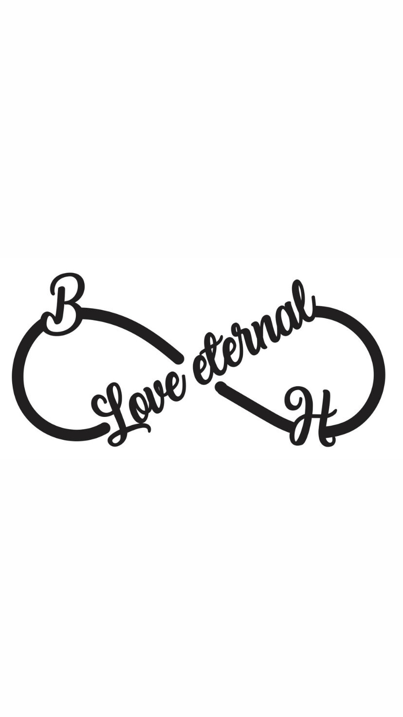 Pre-Order BH Love Eternal Infinity Wristbands White Colour &amp; Black Text