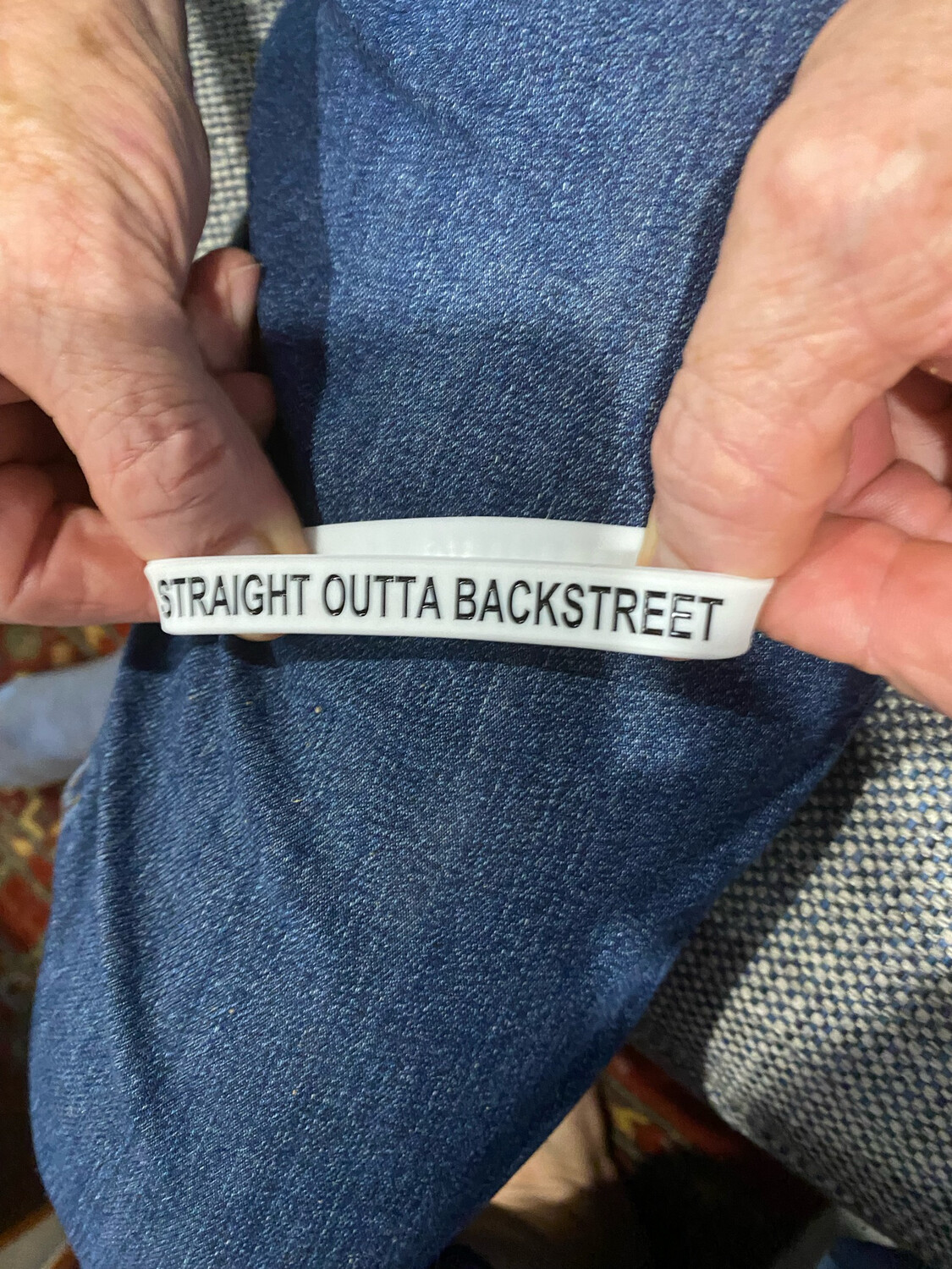 STRAIGHT OUTTA BACKSTREET Wristbands White Colour &amp; Black Text