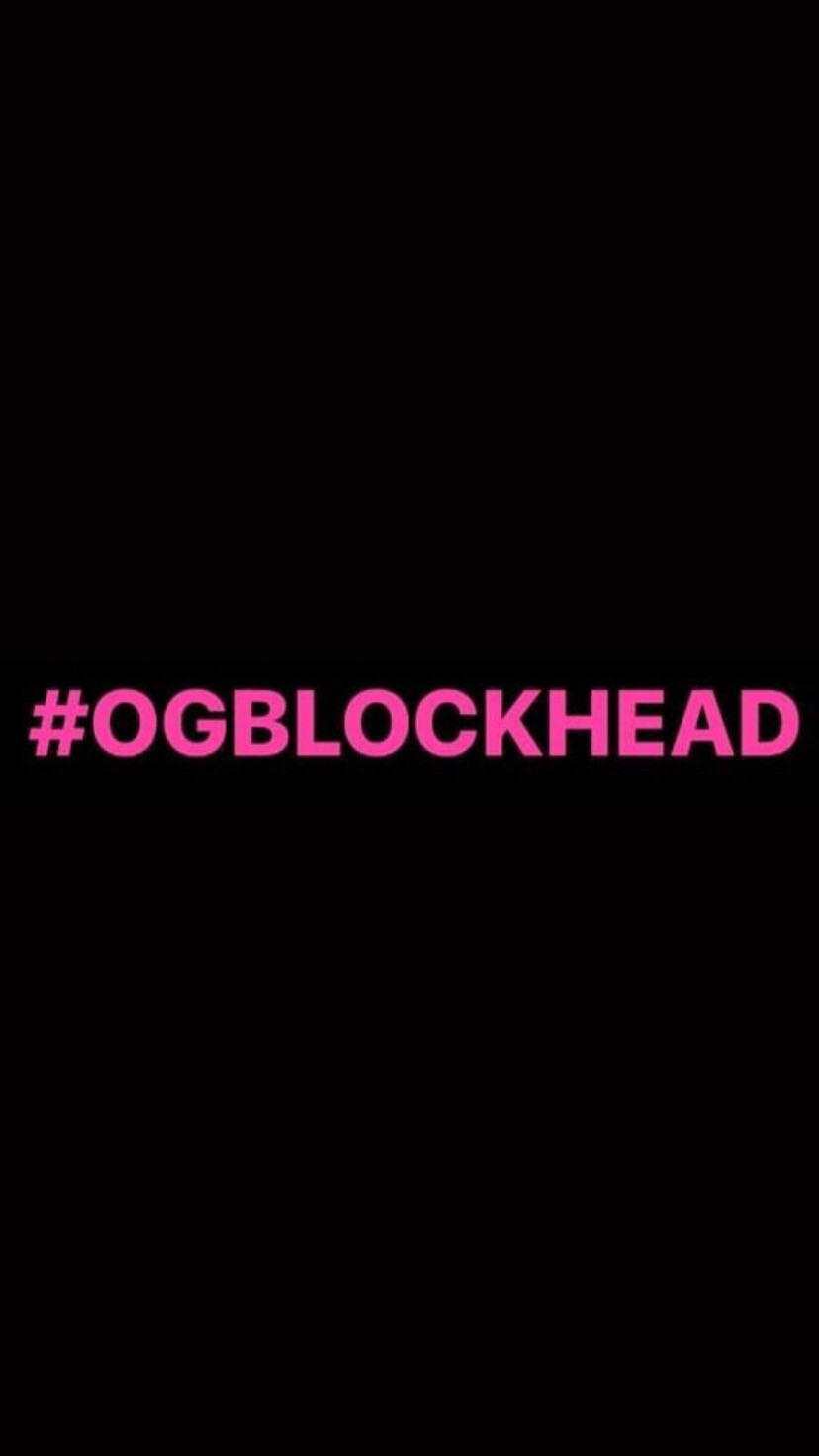 Pre-Order #OGBLOCKHEAD Wristbands Pink Text