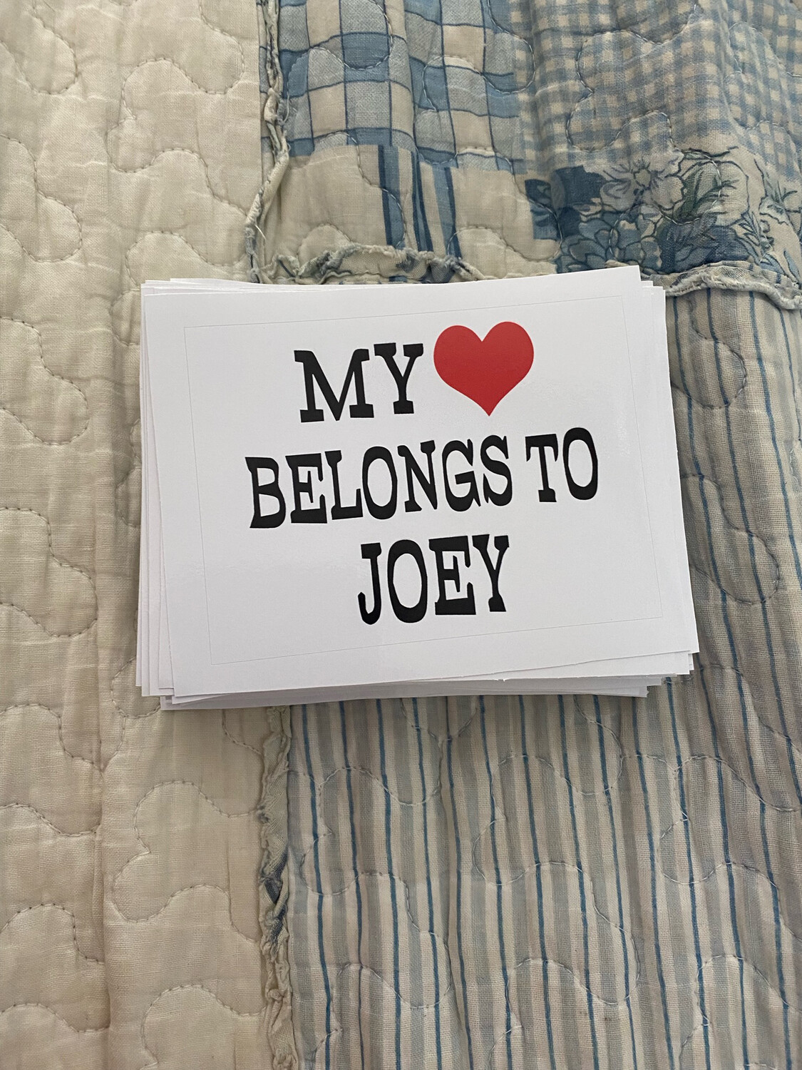 MY ❤️ BELONGS TO JOEY Bumper Stickers