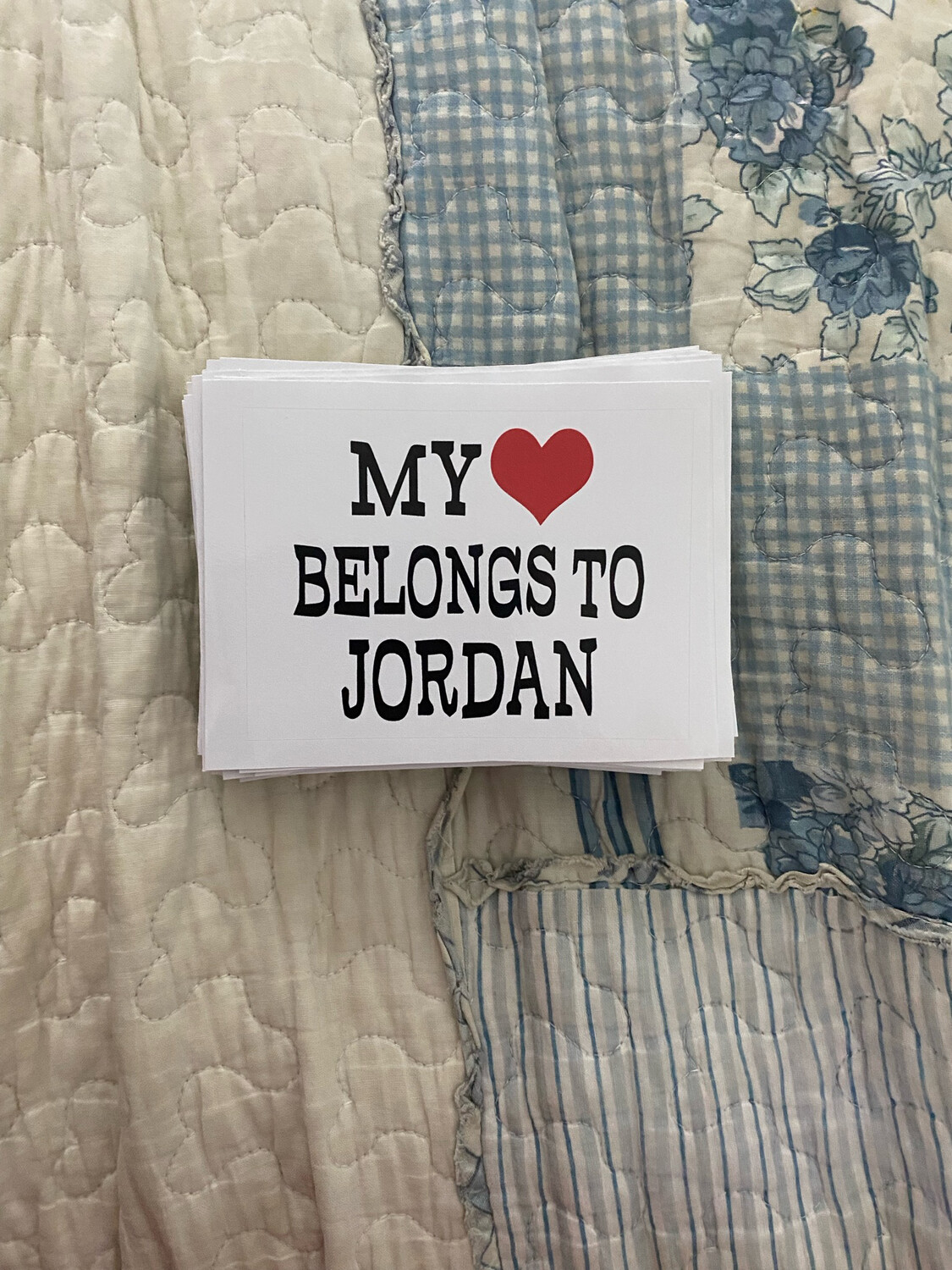 MY ❤️ BELONGS TO JORDAN BUMPER STICKERS