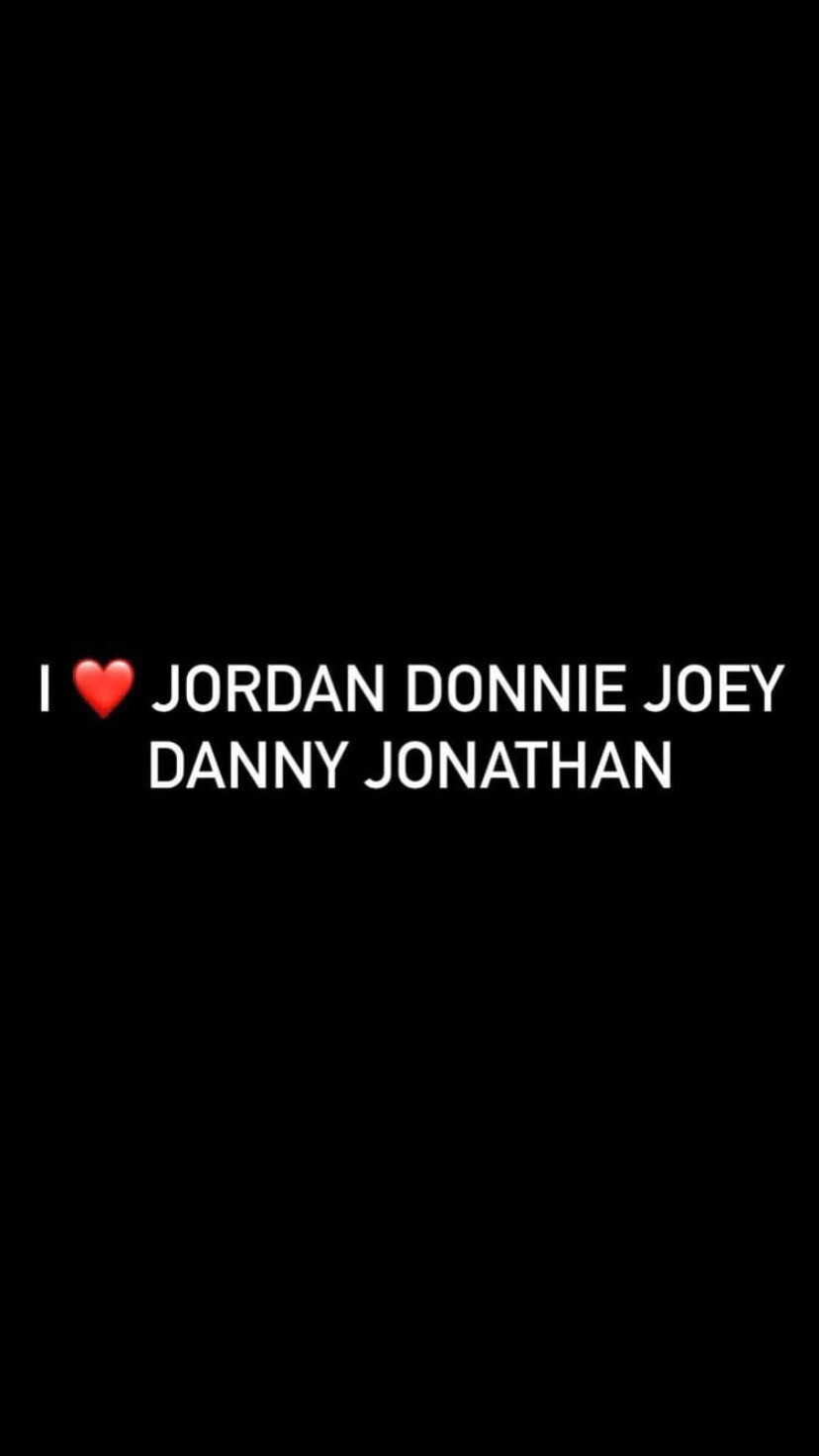 Pre-Order I ❤️ JORDAN DONNIE JOEY DANNY JONATHAN Bumper Stickers