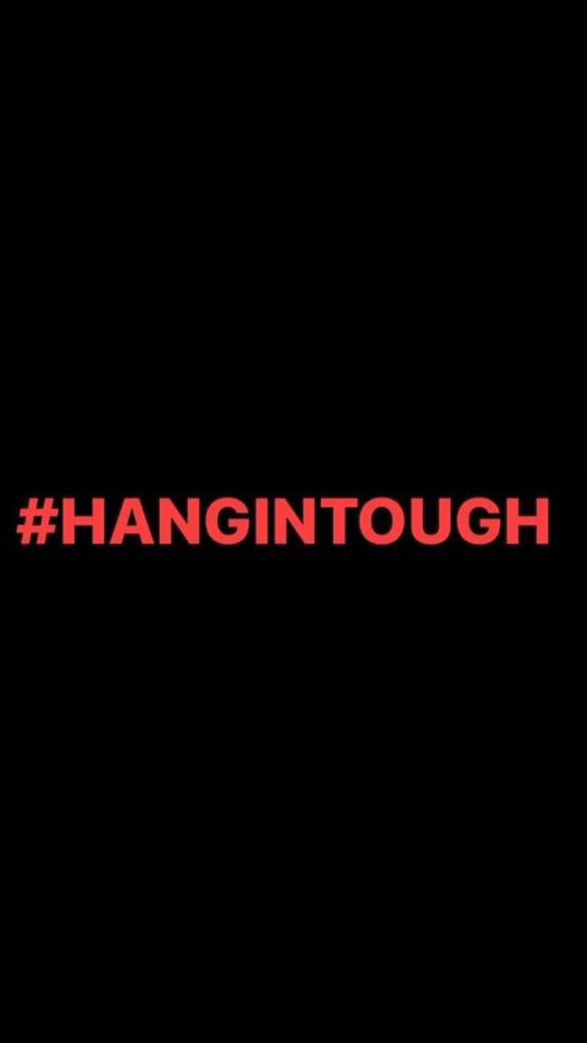 Pre-Order #HANGINTOUGH Wristbands (Red Text)