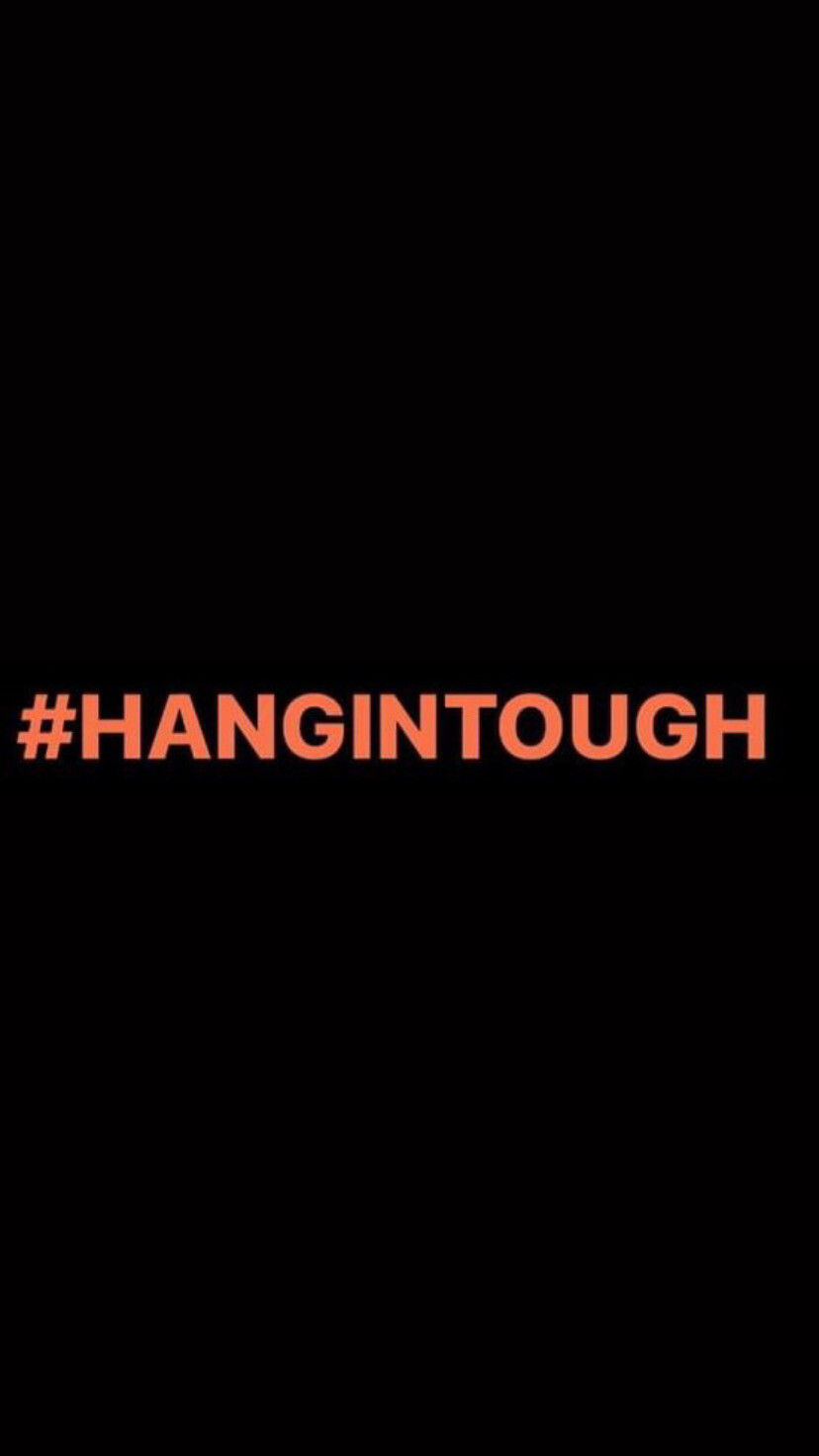 Pre-Order #HANGINTOUGH Wristbands (Orange Text)
