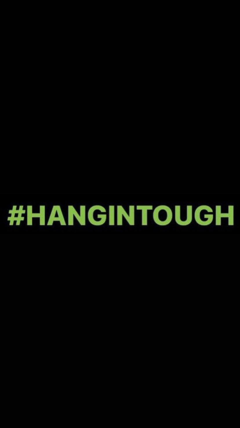 Pre-Order #HANGINTOUGH Wristbands (Green Text)