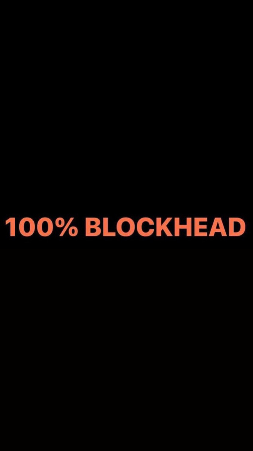 Pre-Order 100% BLOCKHEAD Wristbands (Orange Text)