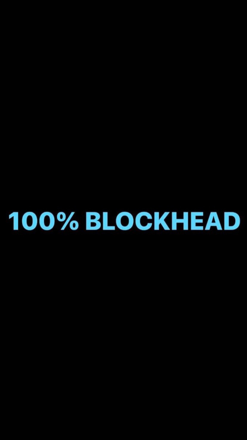 Pre-Order 100% BLOCKHEAD Wristbands (Blue Text)
