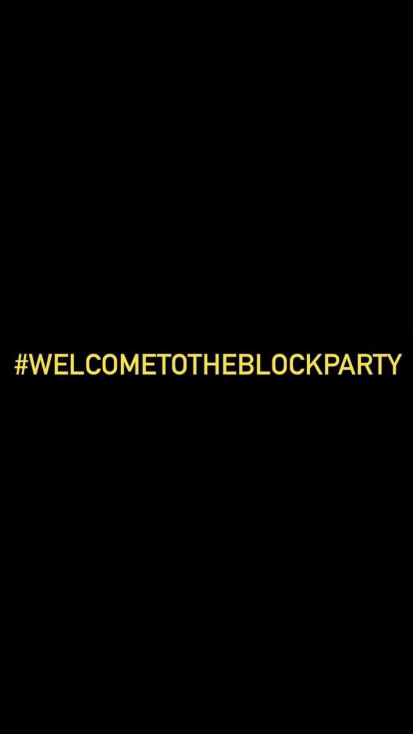 Pre-Order #WELCOMETOTHEBLOCKPARTY Wristbands (Yellow Text)