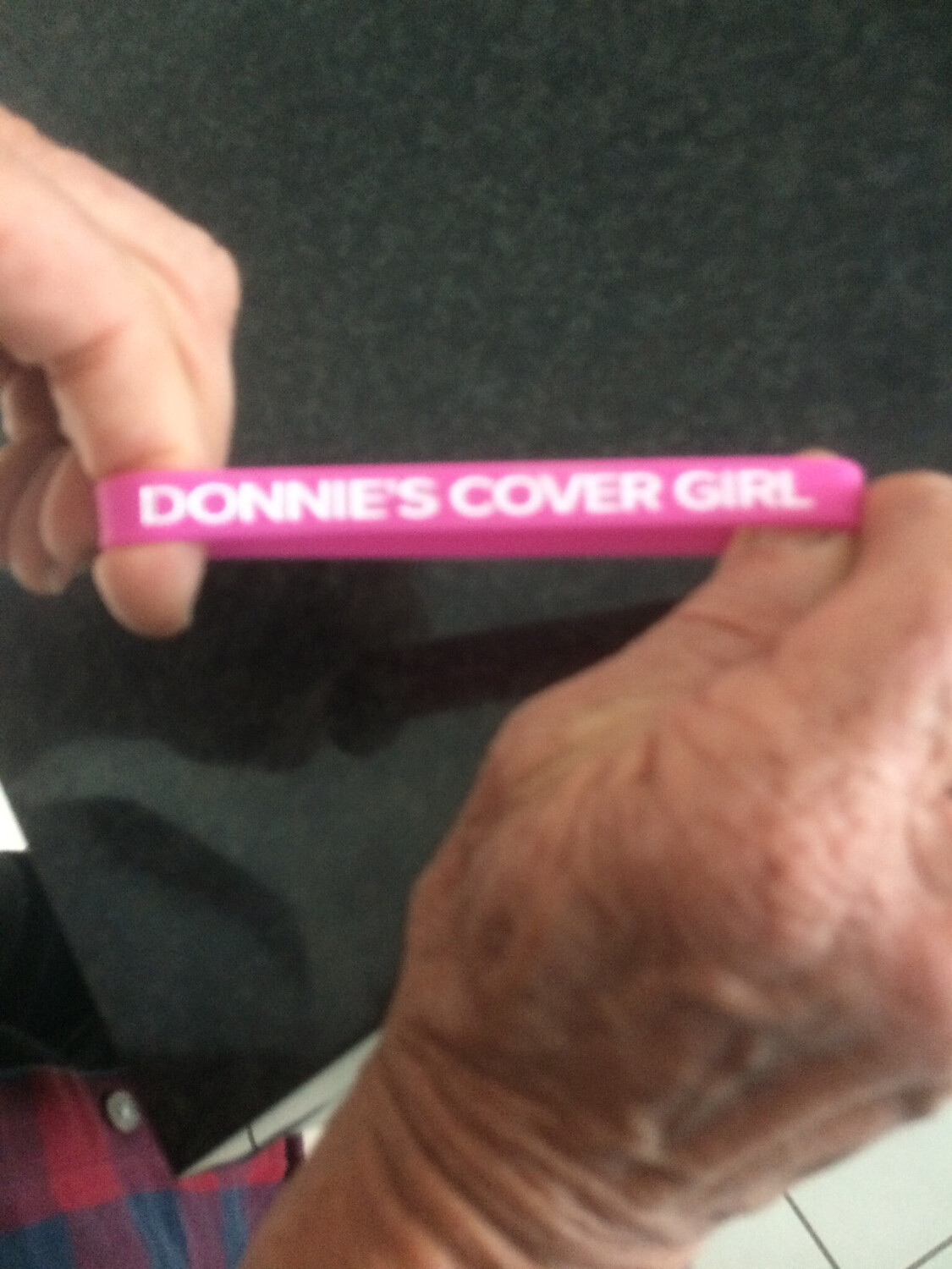 Glow In The Dark DONNIE&#39;S COVER GIRL Wristbands Pink Colour &amp; White Text