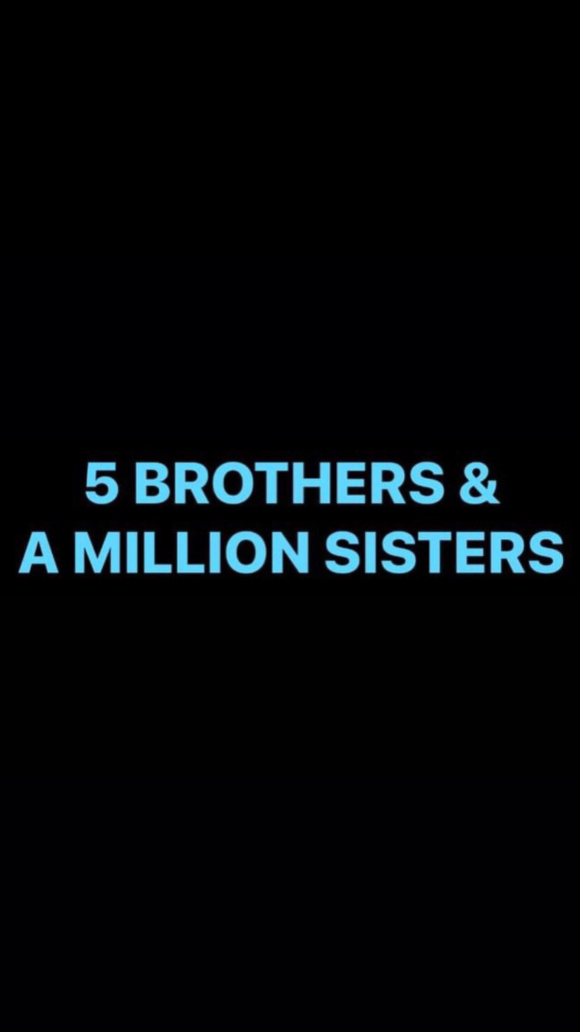 Pre-Order 5 BROTHERS &amp; A MILLION SISTERS Wristbands (Blue Text)