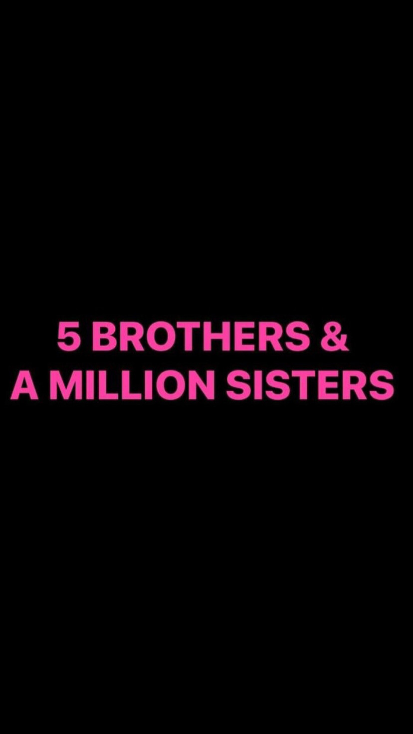 Pre-Order 5 BROTHERS &amp; A MILLION SISTERS Wristbands (Pink Text)