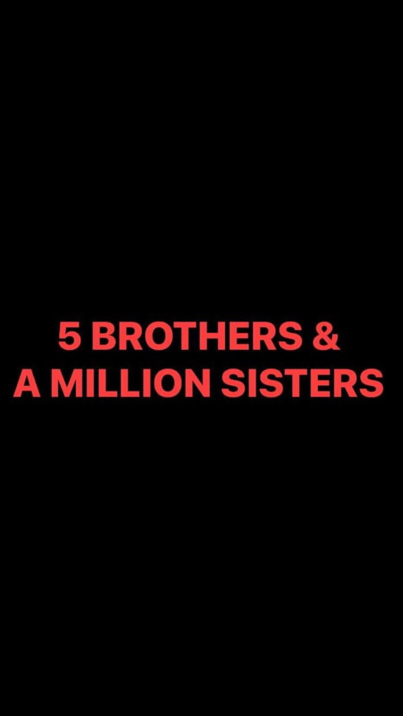 Pre-Order 5 BROTHERS &amp; A MILLION SISTERS Wristbands (Red Text)