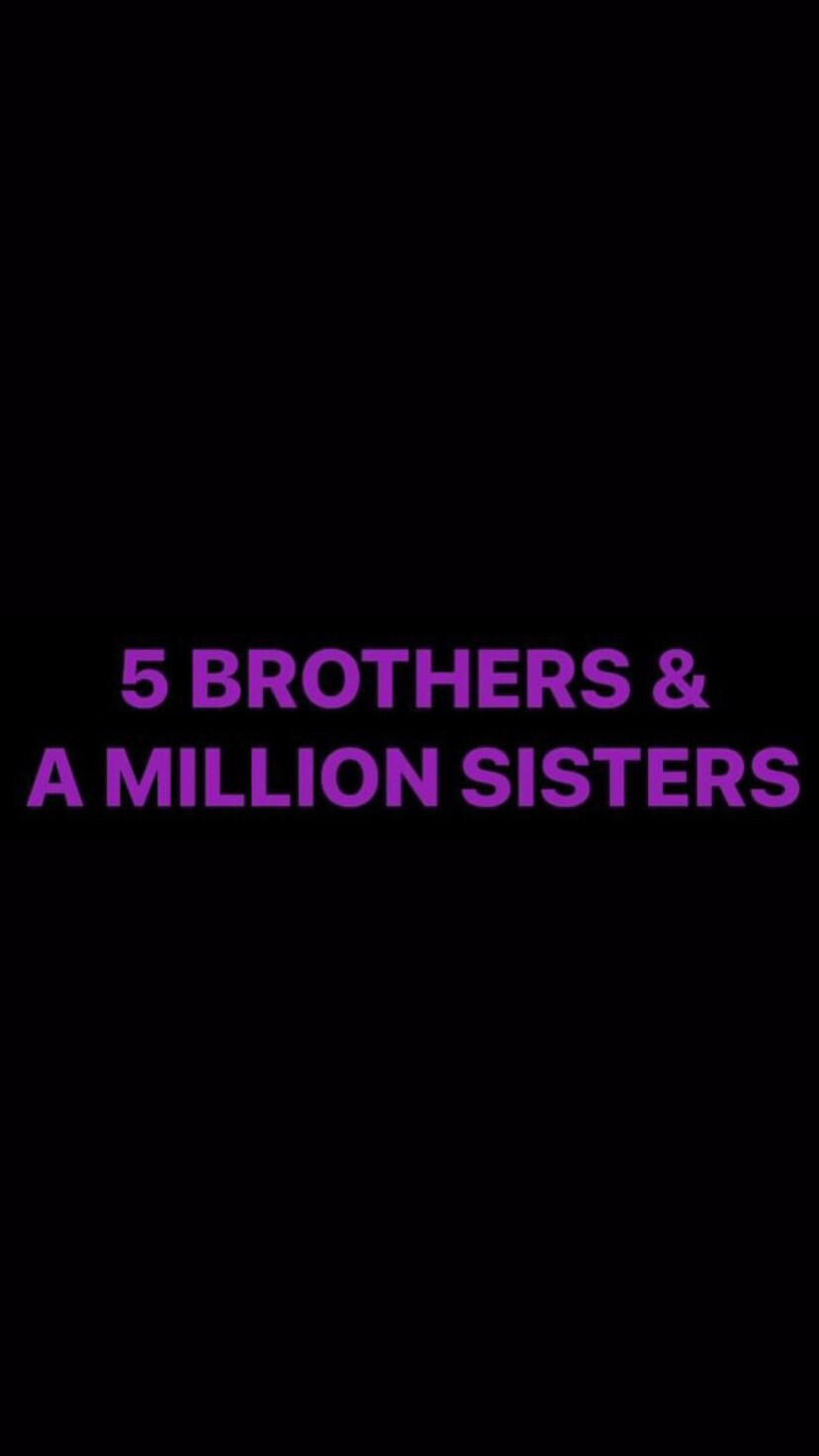 Pre-Order 5 BROTHERS &amp; A MILLION SISTERS Wristbands (Purple Text)