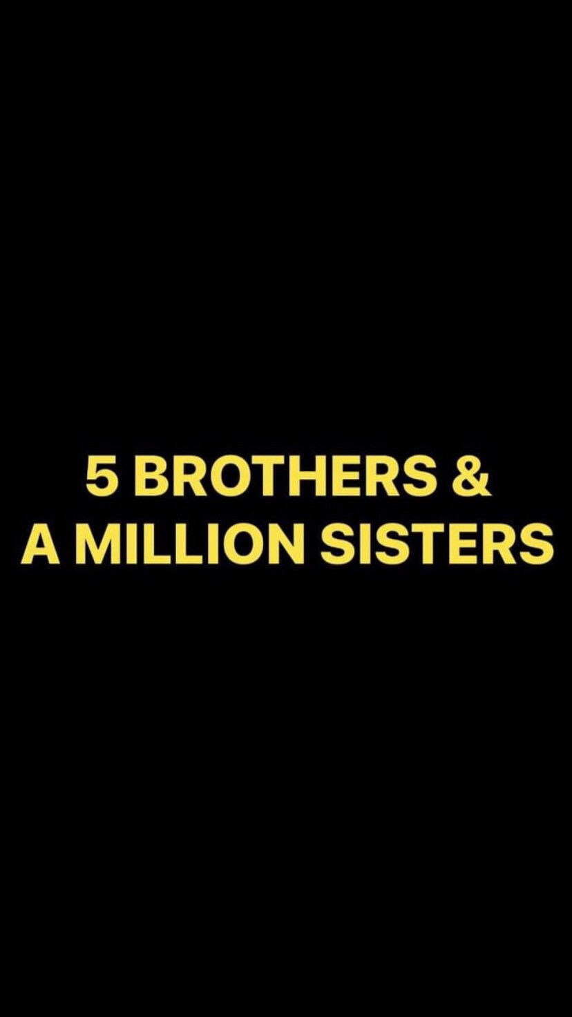 Pre-Order 5 BROTHERS &amp; A MILLION SISTERS Wristbands (Yellow Text)