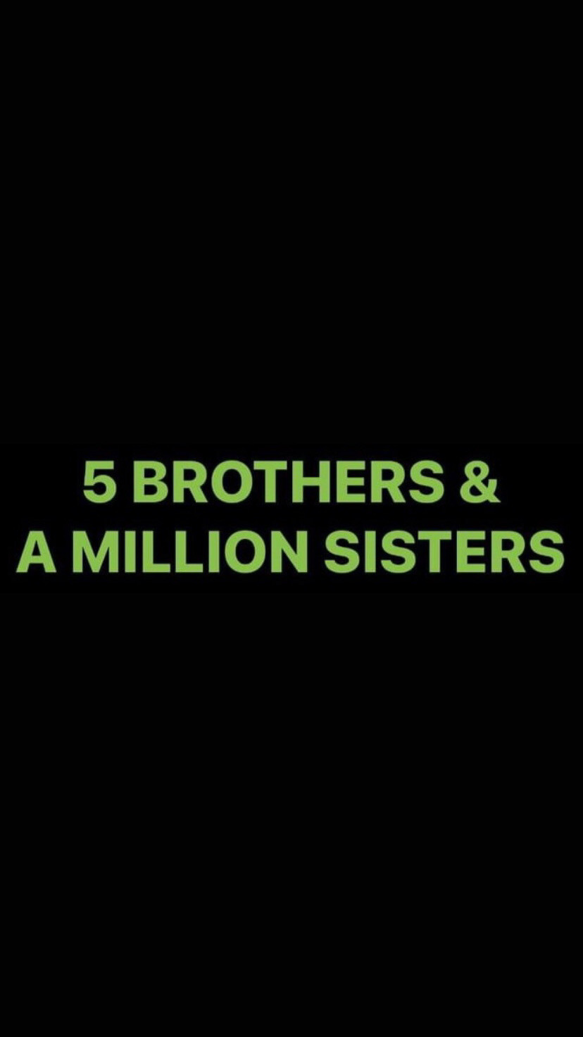 Pre-Order 5 BROTHERS &amp; A MILLION SISTERS Wristbands (Green Text)