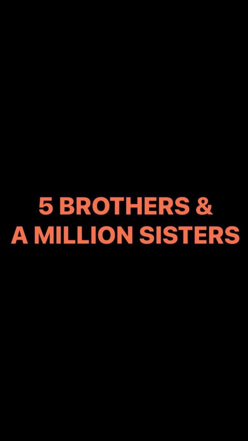 Pre-Order 5 BROTHERS &amp; A MILLION SISTERS Wristbands (Orange Text)