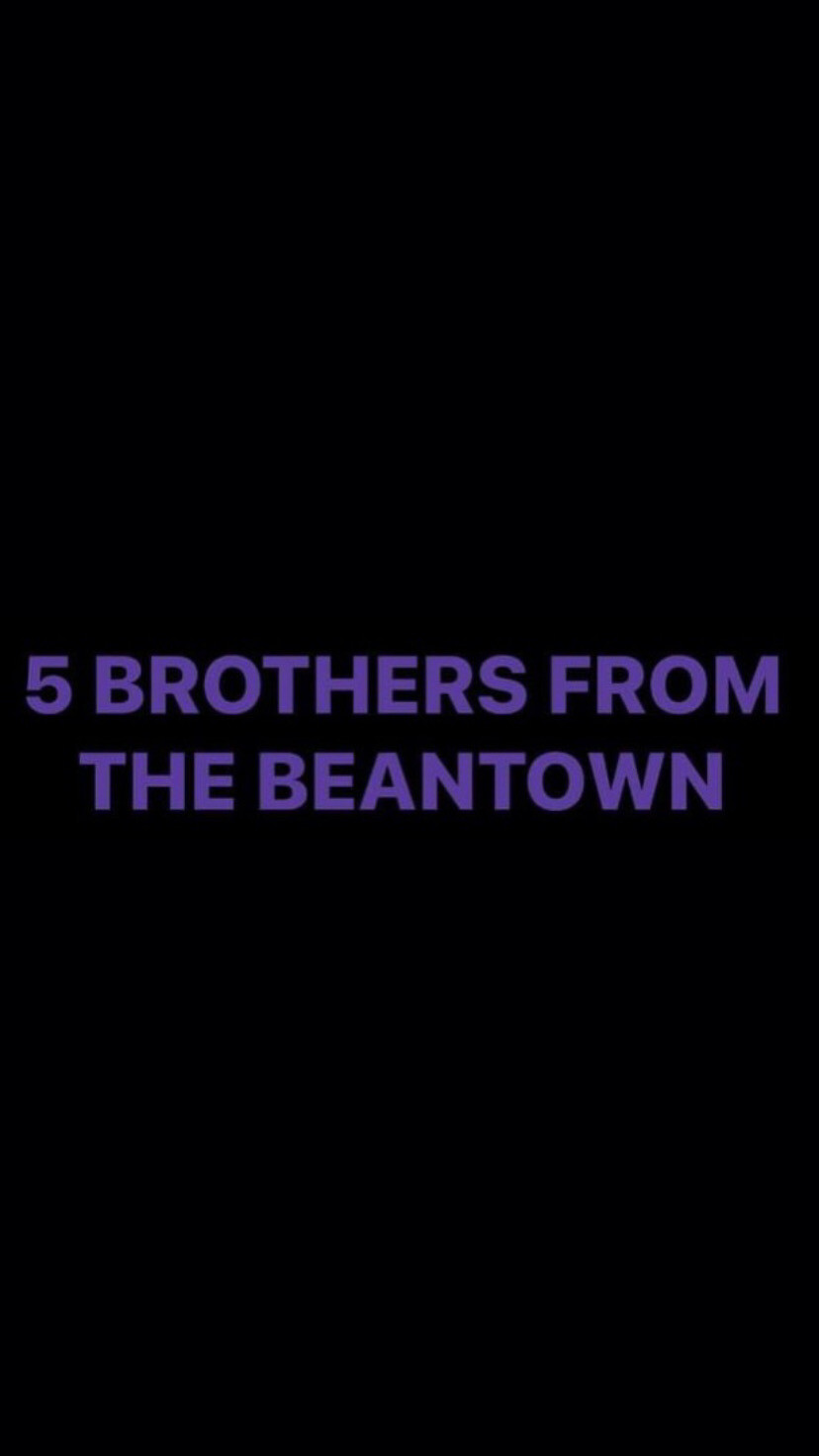 Pre-Order 5 BROTHERS FROM THE BEANTOWN Wristbands (Purple Text)