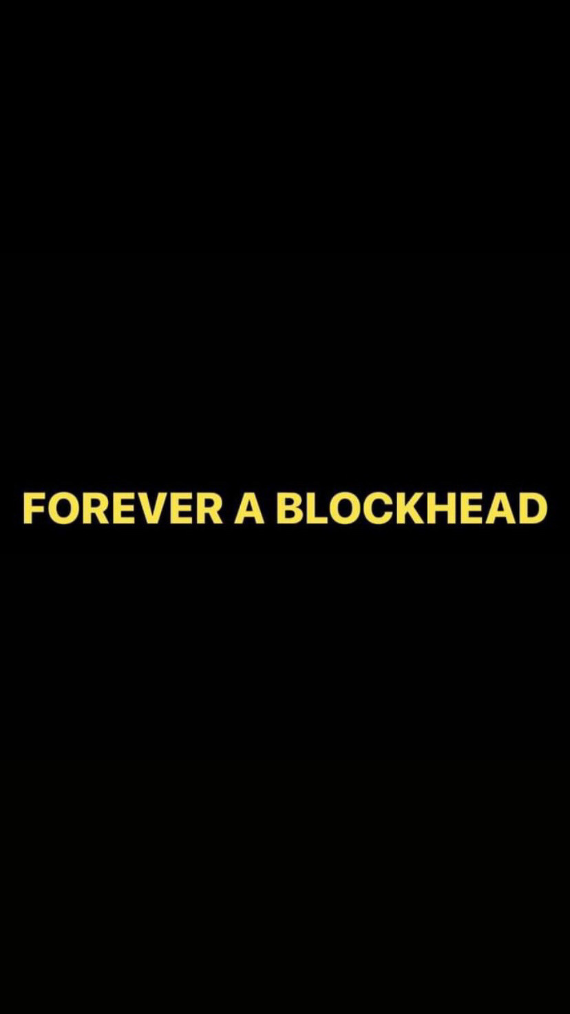 Pre-Order FOREVER A BLOCKHEAD Wristbands (Yellow Text)