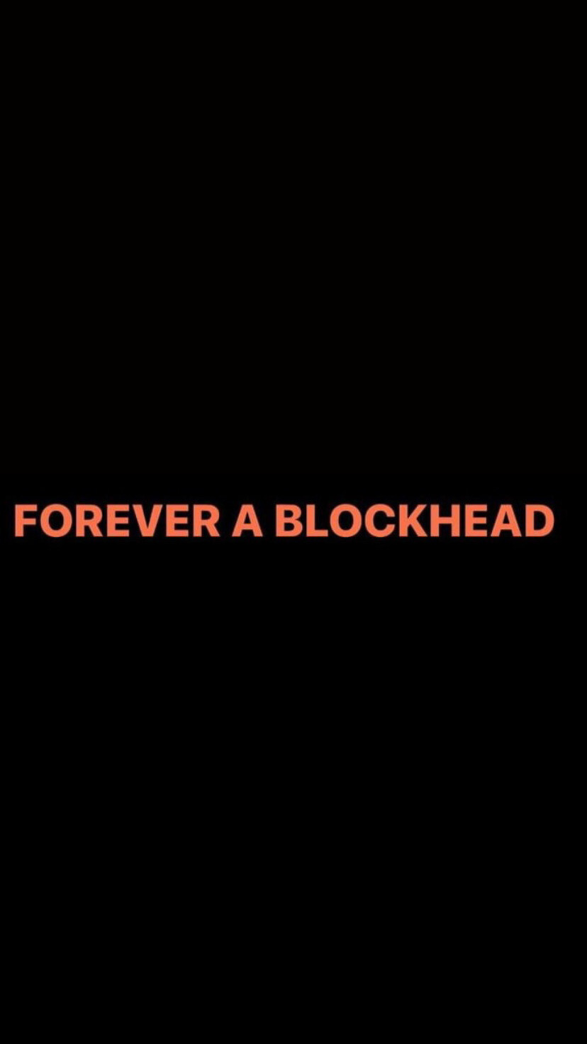 Pre-Order FOREVER A BLOCKHEAD Wristbands (Orange Text)