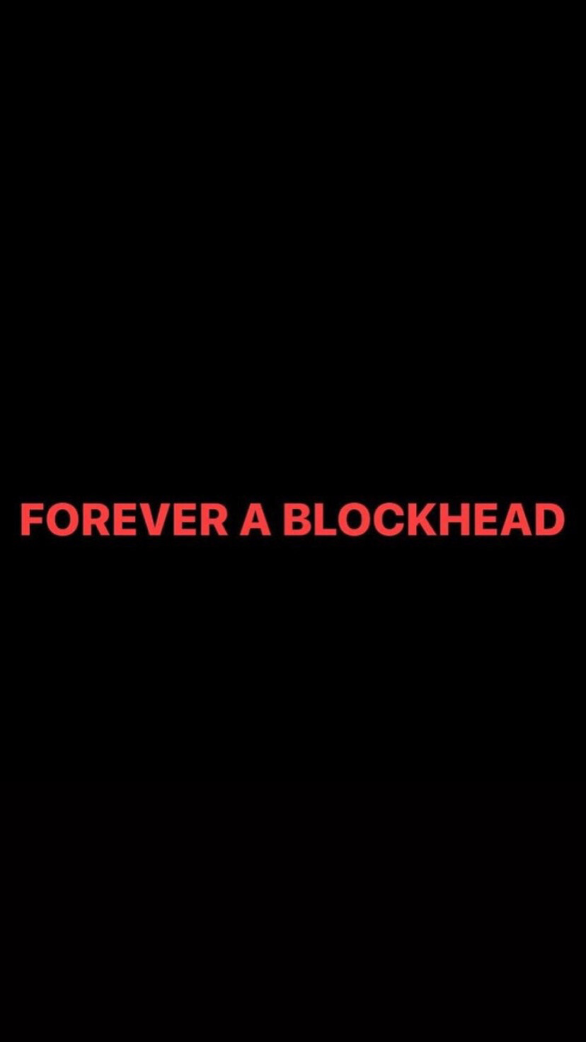 Pre-Order FOREVER A BLOCKHEAD Wristbands (Red Text)