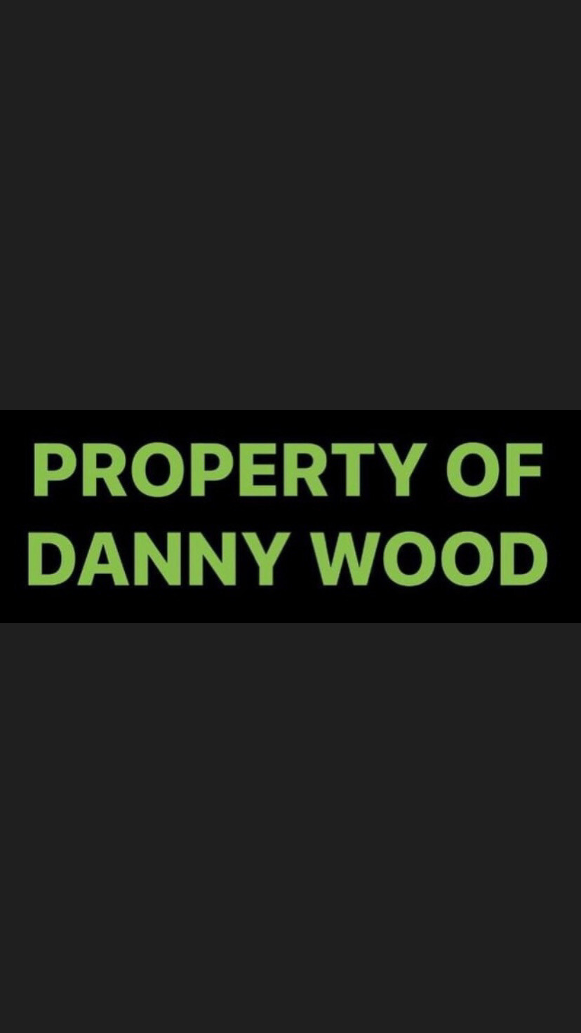 Pre-Order PROPERTY OF DANNY WOOD Wristbands (Green Text)
