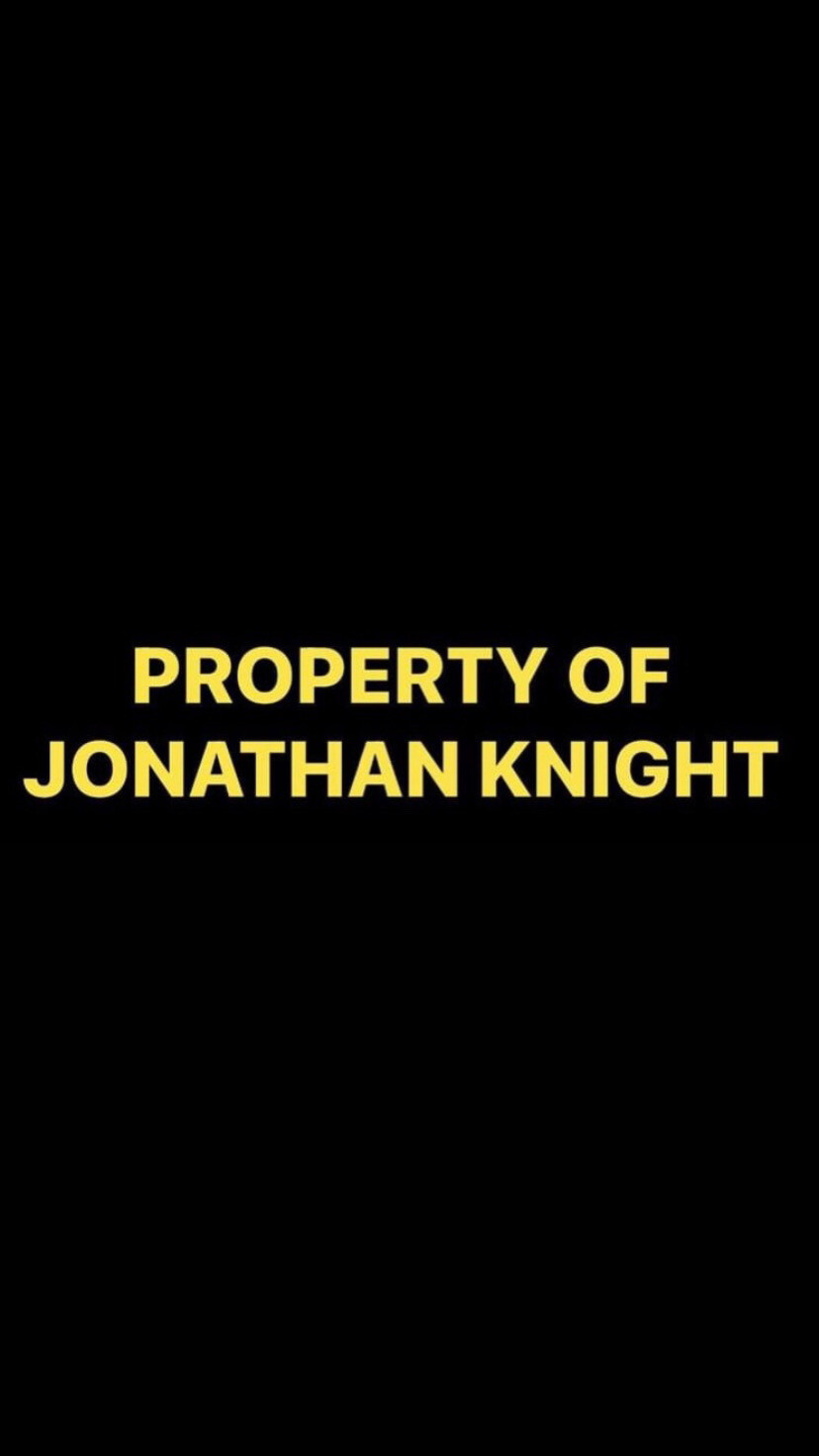 Pre-Order PROPERTY OF JONATHAN KNIGHT Wristbands (Yellow Text)