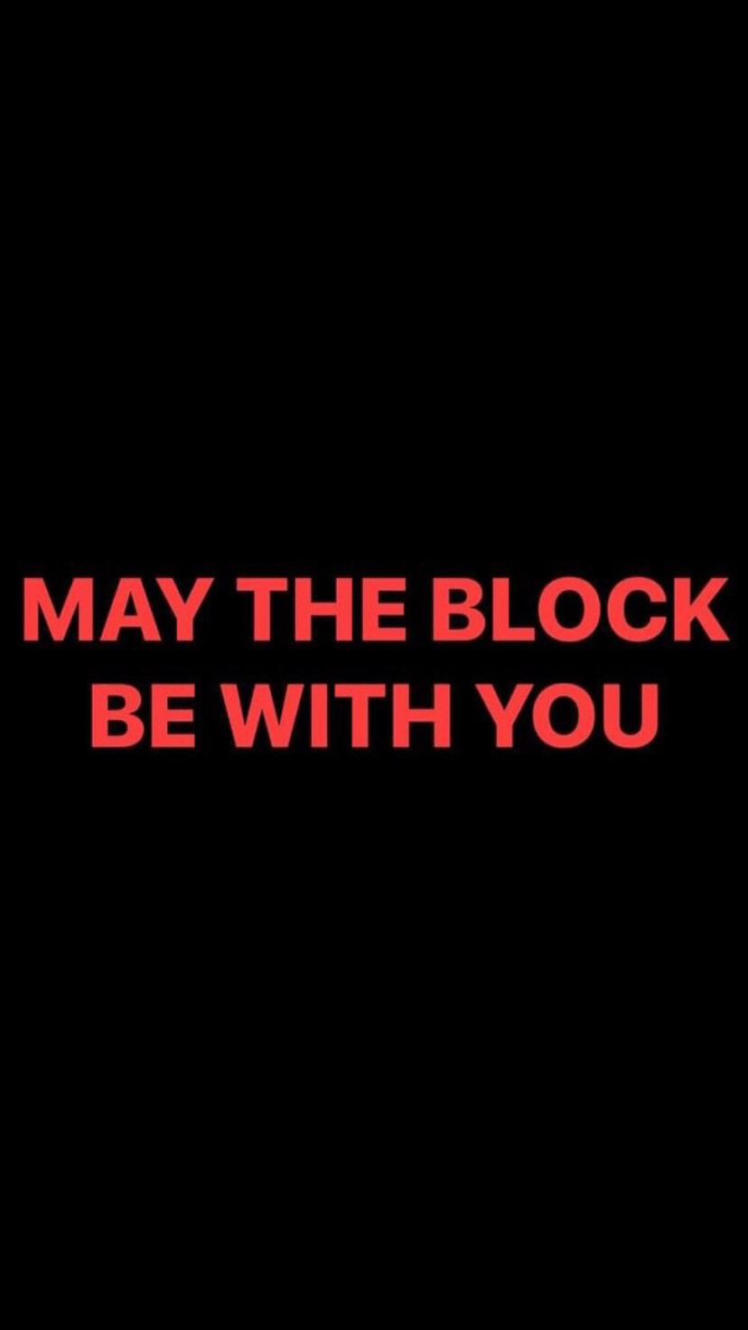 Pre-Order MAY THE BLOCK BE WITH YOU Wristbands (Red Text)