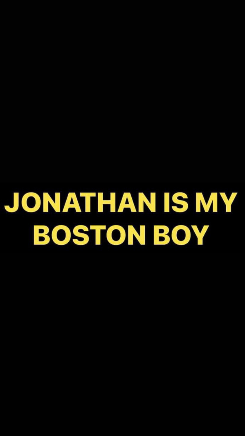 Pre-Order JONATHAN IS MY BOSTON BOY Wristbands (Yellow Text)